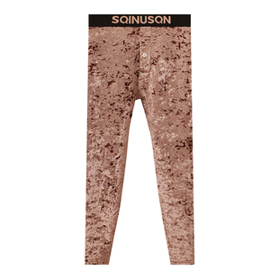 男修身轻奢丝绒加绒保暖裤御寒中腰加厚中腰裤锁温抗菌亲肤打底裤