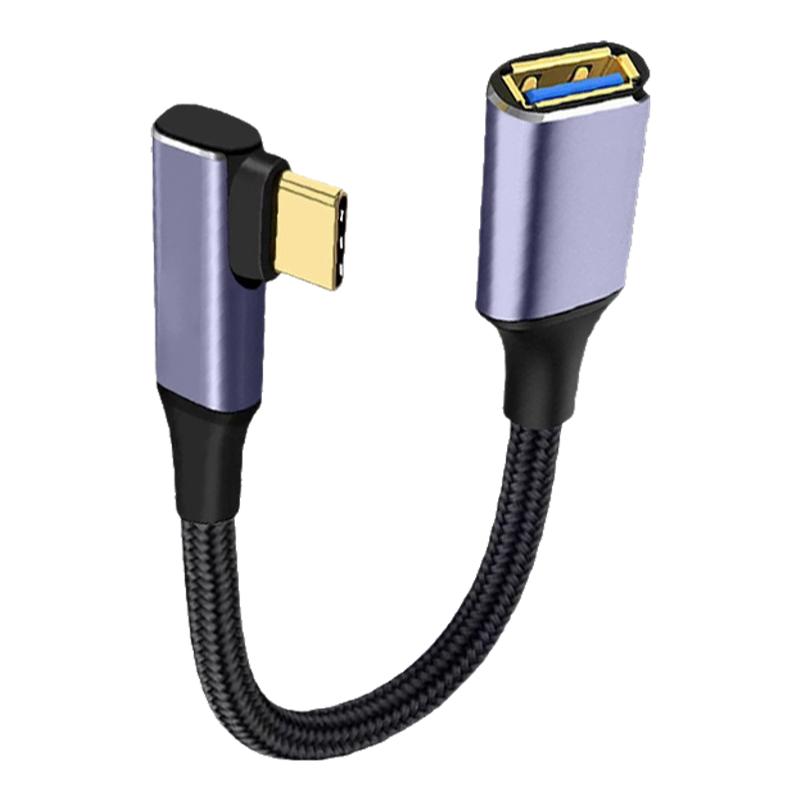 弯头Type-c转USB3.0母数据转接线 手机平板电脑外接U盘打印机游戏手柄传输笔记本打印机USB电脑耳机mp3转接头