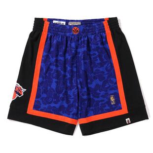 BAPE X M&N联名男女装NBA纽约尼克斯队迷彩篮球短裤153905I