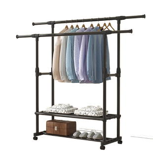 晾衣架阳台家用简易落地晒衣架卧室内挂衣架子神器宿舍置物晾衣杆