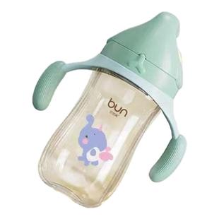 bun贝优能大象吸管杯儿童学饮杯宝宝喝水喝奶两用鸭吸嘴杯240ml