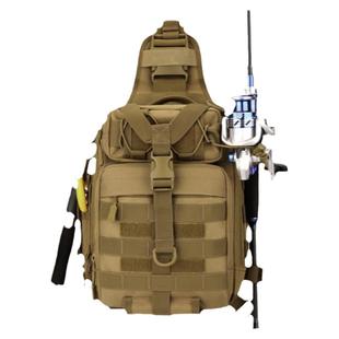 守护者单肩路亚包斜挎多功能腰包钓鱼插竿包专用工具包男战术胸包