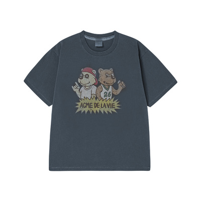 ADLV水洗印花短袖T恤男女同款