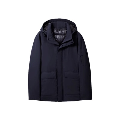 金利来可脱卸帽抑菌白鹅绒外套