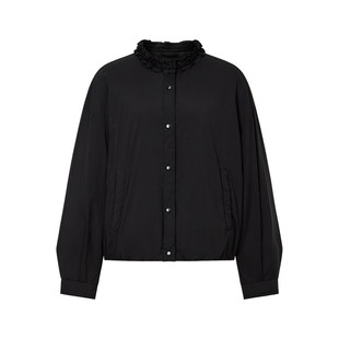 迪赛尼斯白鸭绒轻薄精致木耳边羽绒服2026冬季新款气质短款外套女