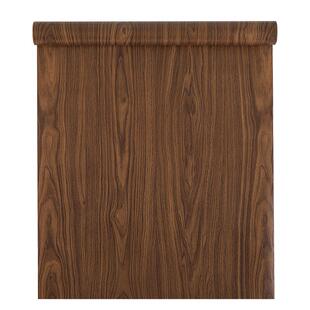 波音软片加厚棕黑色自粘墙纸家具翻新衣柜书桌贴纸木纹北美胡桃木