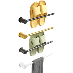 卫生间毛巾架金色杆浴室洗手台挂杆手巾架子免打孔极简毛巾杆收纳