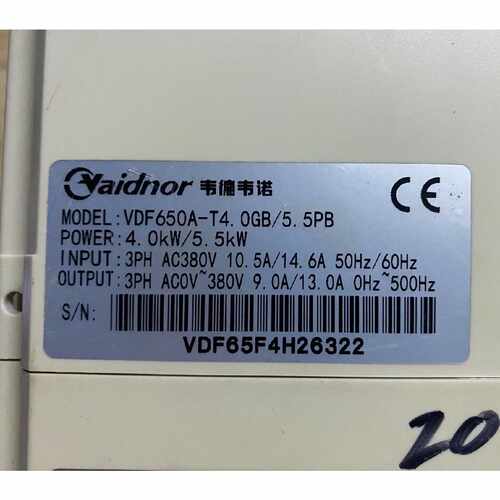 议价韦德韦诺变频器VDF650AT4.0GB5.5PB4.维修