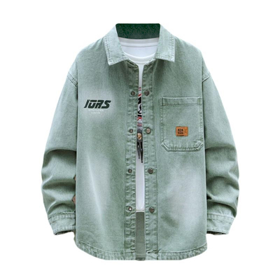 不起球不褪色新款牛仔外套衬衣