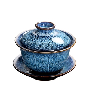 陶瓷茶具套装家用茶艺兔毫天目窑变建盏盖碗泡茶壶喝茶杯茶洗茶道