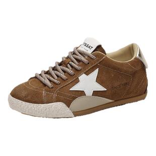 星期六复古休闲鞋女内增高新款百搭星星板鞋轻便舒适通勤单鞋