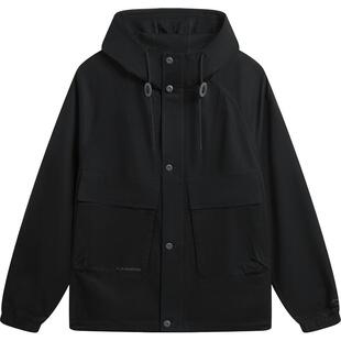 李宁外套男2026春季新品开衫派克夹克宽松连帽工装休闲梭织运动服