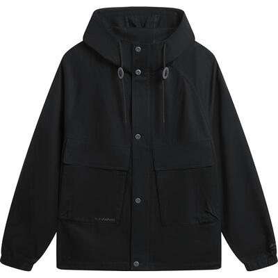 李宁连帽男刺绣休闲休闲外套