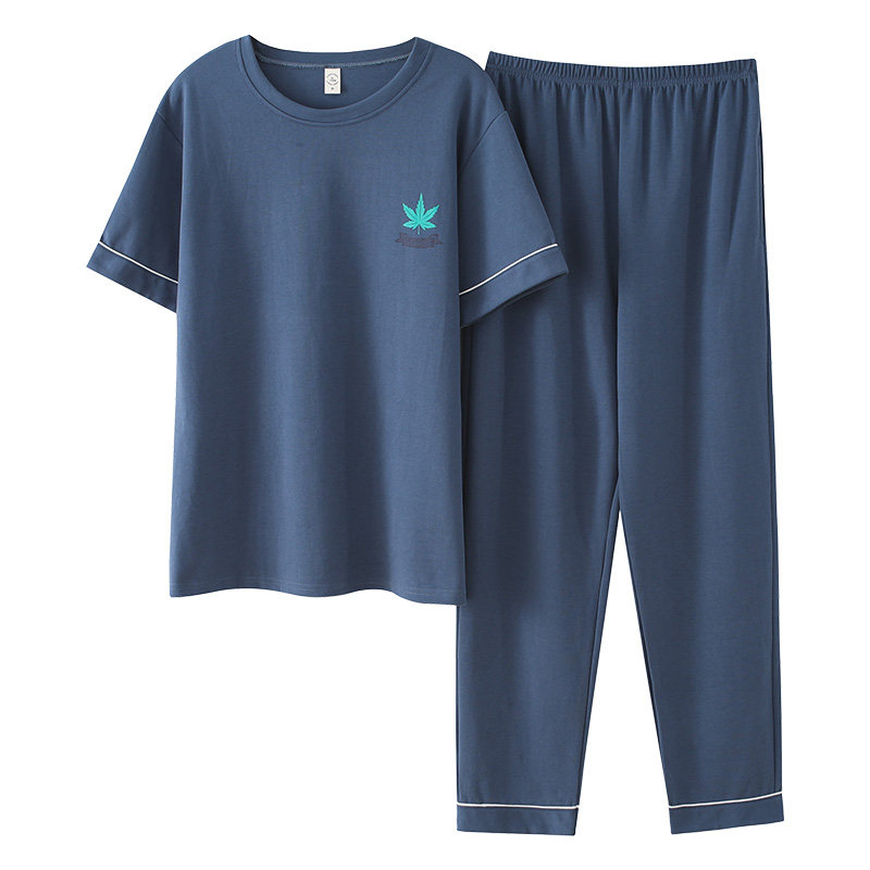 南极人男士夏季纯棉爸爸套装睡衣