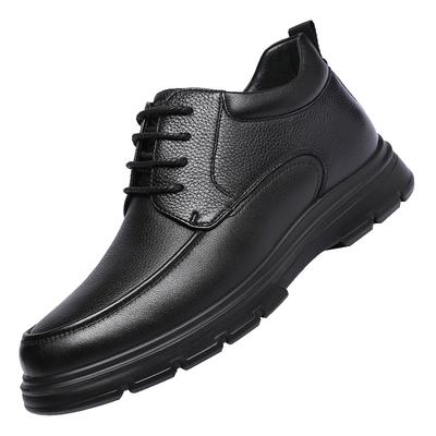 红蜻蜓冬季加绒驳岸真皮高帮皮鞋