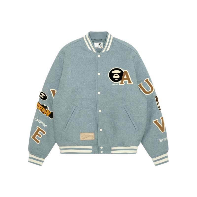 Aape校园猿人徽章潮流棒球服夹克