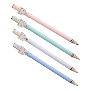 得力0.5签字笔 可爱商务办公中性笔笔壳金属炫彩色学生用黑色水笔黑色笔芯4色选择单支价