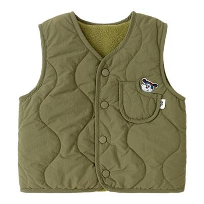 宝宝夹棉马甲秋冬男童加绒加厚坎肩冬季女童卡通上衣冬款婴儿冬装