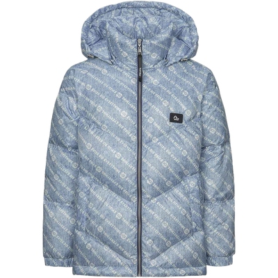 EVISU女士满地标语连帽羽绒外套