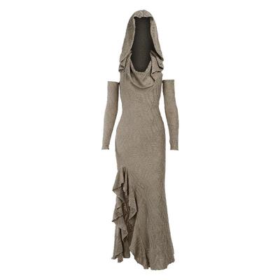 沙漠废土风连衣裙大西北旅游拍照