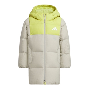 阿迪达斯新款儿童装男小童保暖羽绒服连帽休闲中长款羽绒服KB5126