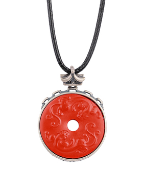 石方界朱砂貔貅扣吊坠