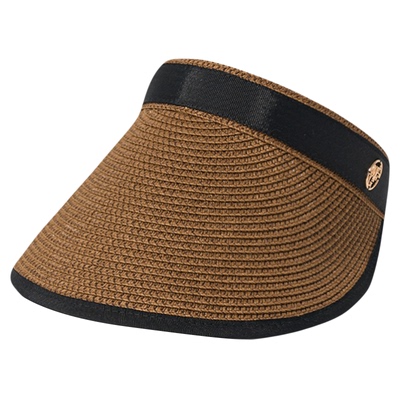 MARITHE圆形LOGO草编遮阳帽