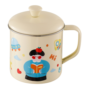 316L不锈钢杯子儿童喝水杯家用宝宝专用敞口学饮杯防摔牛奶杯带盖