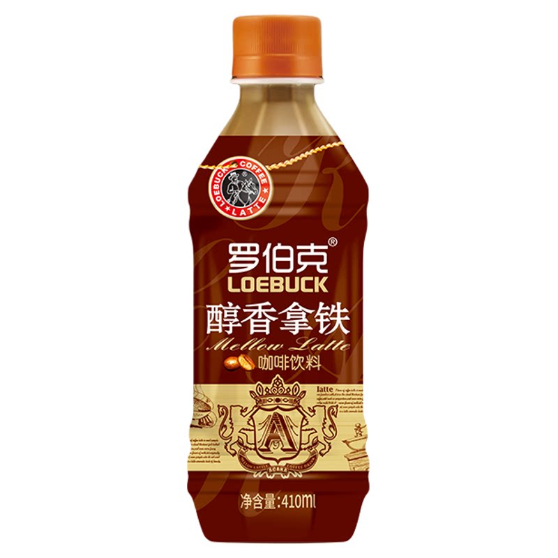 轻上罗伯克醇香拿铁咖啡饮料410ml瓶装即饮丝滑拿铁下午茶整箱装