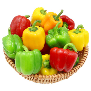 正宗山东甜椒生吃不辣五彩椒5斤新鲜圆椒红椒黄椒绿椒七彩水果椒