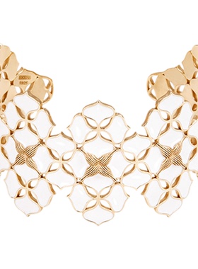 HERBE合璧 白瓷柿蒂纹样手镯中版东方白手工拉丝小众时尚气质女款