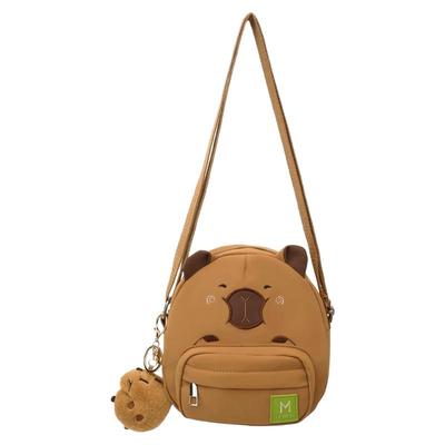 卡通帆布包单肩斜挎包卡皮巴拉包