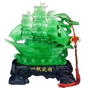 一帆风顺龙船帆船招财摆件家居客厅电柜视酒柜玄关办公室装饰品