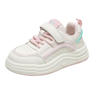 安奈儿女童小白鞋2025新款秋冬款加绒二棉白色板鞋儿童鞋子运动鞋