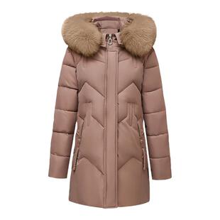 2026新款羽绒棉服女中长款棉服妈妈装加绒加厚洋气大码冬外套爆款