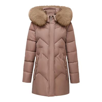 羽绒棉中长修身修身加绒加厚