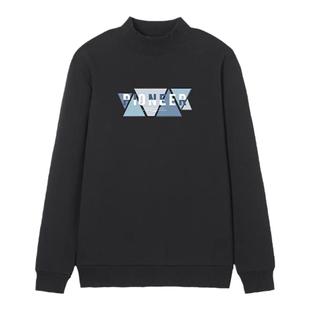 拓路者半高领加绒卫衣男秋冬新款纯棉面料加厚保暖套头打底衫宽松