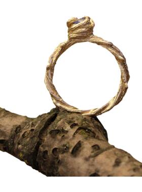 天然坦桑石宝石镶嵌编织戒指结婚