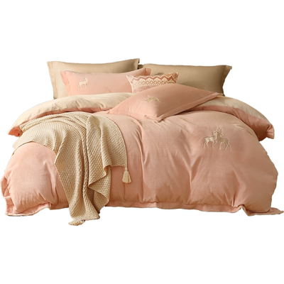 水星家纺牛奶绒四件套