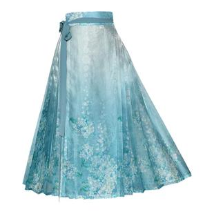 青黛|如梦霓裳原创明制汉服女高级感改良印花马面裙新中式国风裙