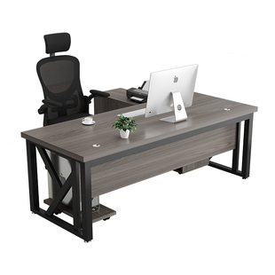 老板桌简约现代办公桌椅组合带侧柜办公室桌子总裁经理桌大班台