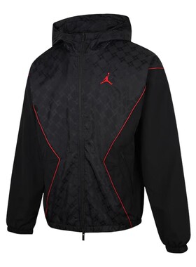 Nike耐克男外套秋新款Jordan刺绣休闲印花连帽运动夹克HV0555-010