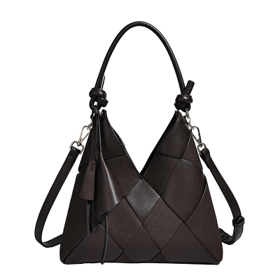 DAOR小众设计真皮编织腋下托特包