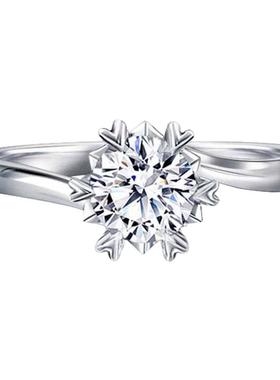 正品莫桑石戒指925银1克拉男女情侣对戒订结婚钻戒送女友生日礼物