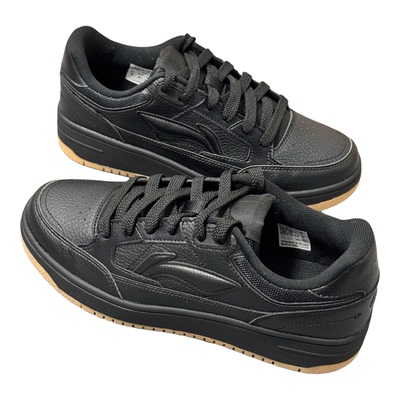 天迹黑色厚底板鞋男休闲鞋