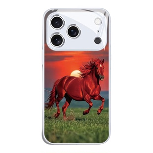 马年鸿运当头适用苹果17pro手机壳iPhone16新款vivo华为nova14国潮OPPO小米17promax玻璃壳x300情侣A6全包A5X