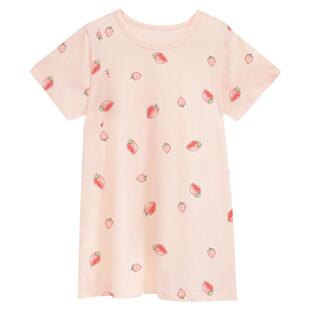 小青龙女童纯棉短袖睡裙夏季新款儿童T恤女孩夏天睡衣裙子家居服