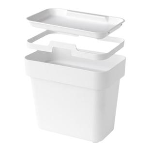 家用厨房橱柜悬挂垃圾桶收纳带盖整洁方便白色日式简约加厚款