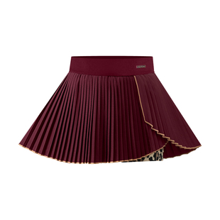 新款豹纹网球裙带底裤百褶交叉裙摆跑步羽毛球运动短裙女PomPeche