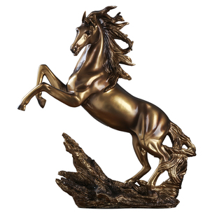 宏赫创意领导电视酒柜书房装饰品书架桌面树脂家居骏马摆件装饰